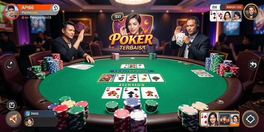 Tampilan gameplay Poker yang menggugah selera.
