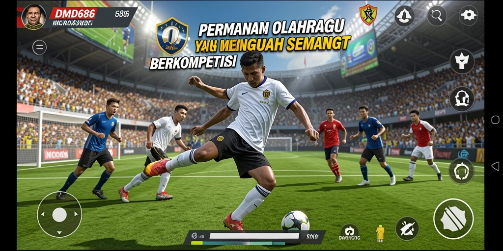 Tampilan menarik dari gameplay DMD686 yang penuh aksi olahraga.