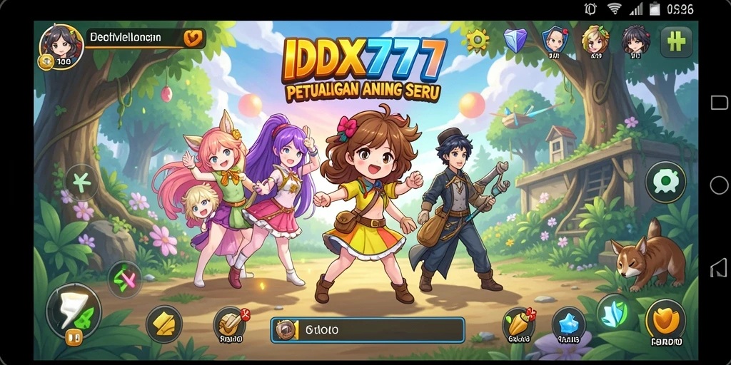 Screenshot menunjukkan aksi seru dalam gameplay Anime IDX777.