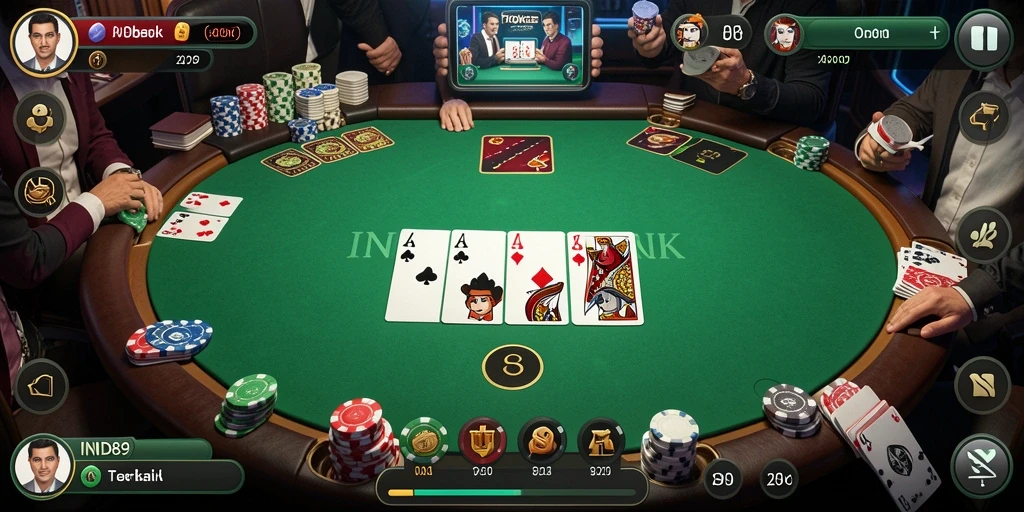 Gambaran gameplay seru dari permainan poker di IND89.