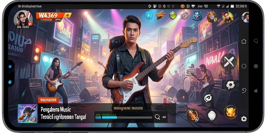 Gameplay seru yang mengajak pengguna menikmati musik.